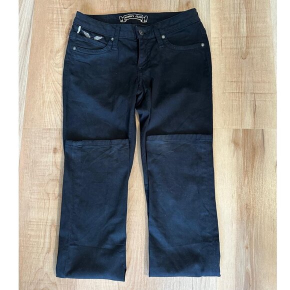 Y2K Robin's Jean Women Size 27 Black Marilyn Jeans With Gold Ascents - Picture 1 of 16